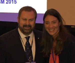 Professor Kelvin Davies and doctoral candidate Laura Corrales-Diaz Pomatto.