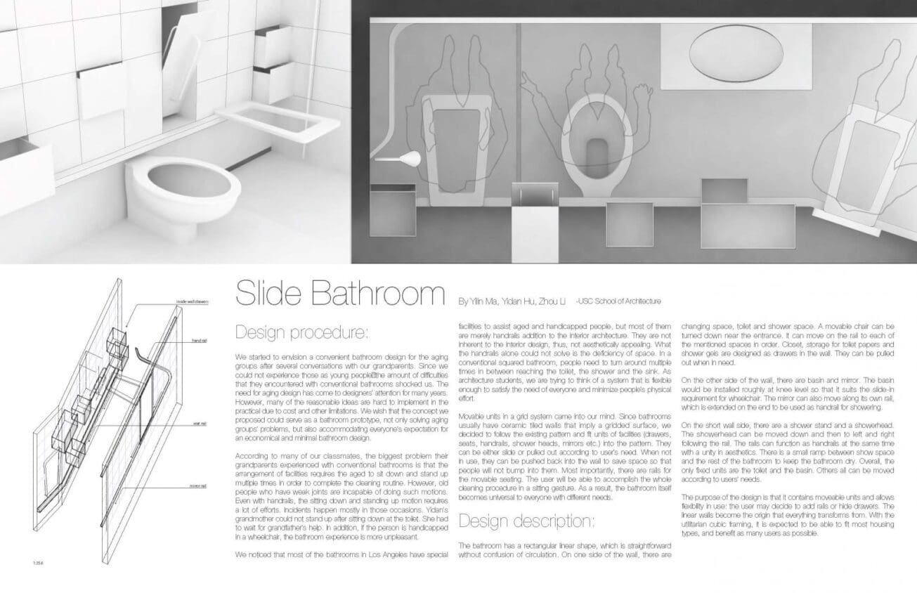 Design procedure and description poster for Slide Bathroom