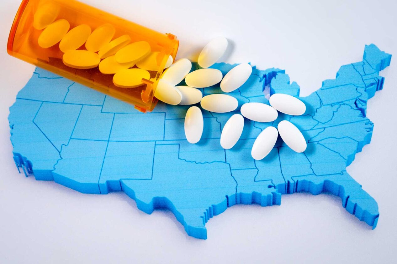 opioids spilling onto American map
