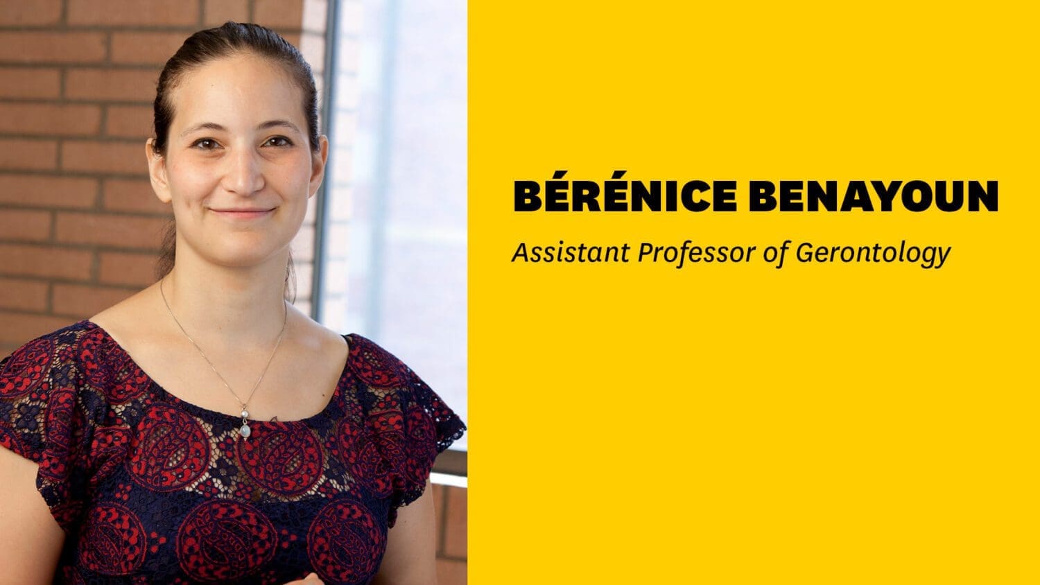 Headshot of Bérénice Benayoun with name and faculty title