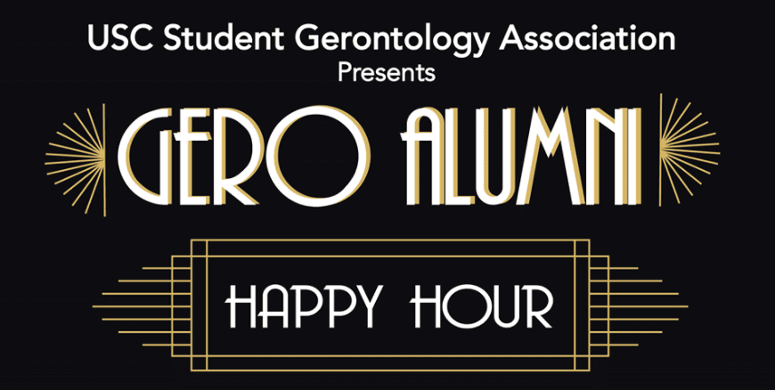 Flyer for Gero Alumni Happy Hour