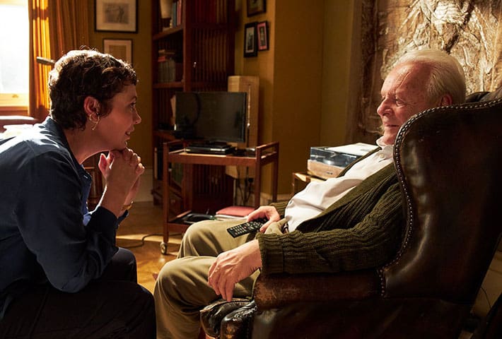 Still of Olivia Coleman and Anthony Hopkins in "The Father"