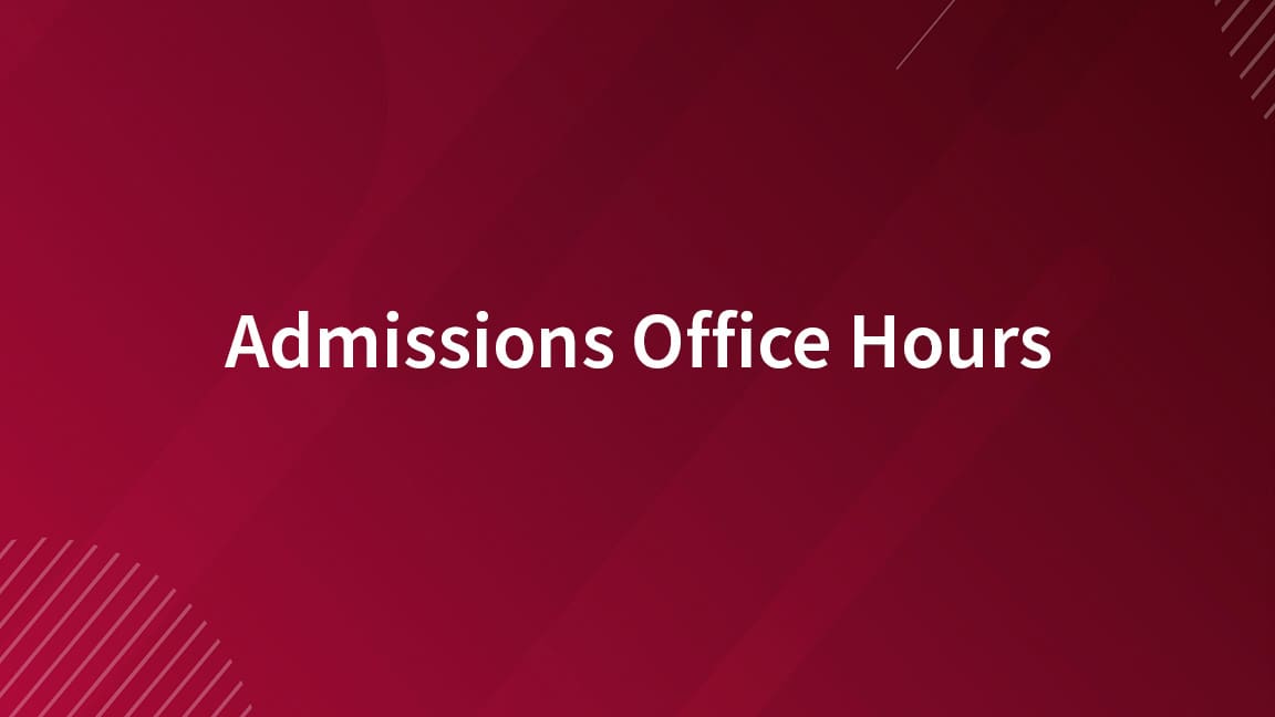 Graphic for Admissions Office Hours