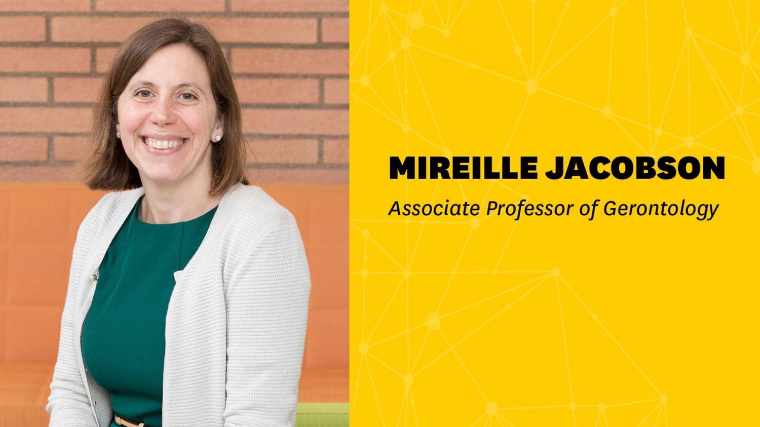 Headshot of Mireille Jacobson with name and faculty title