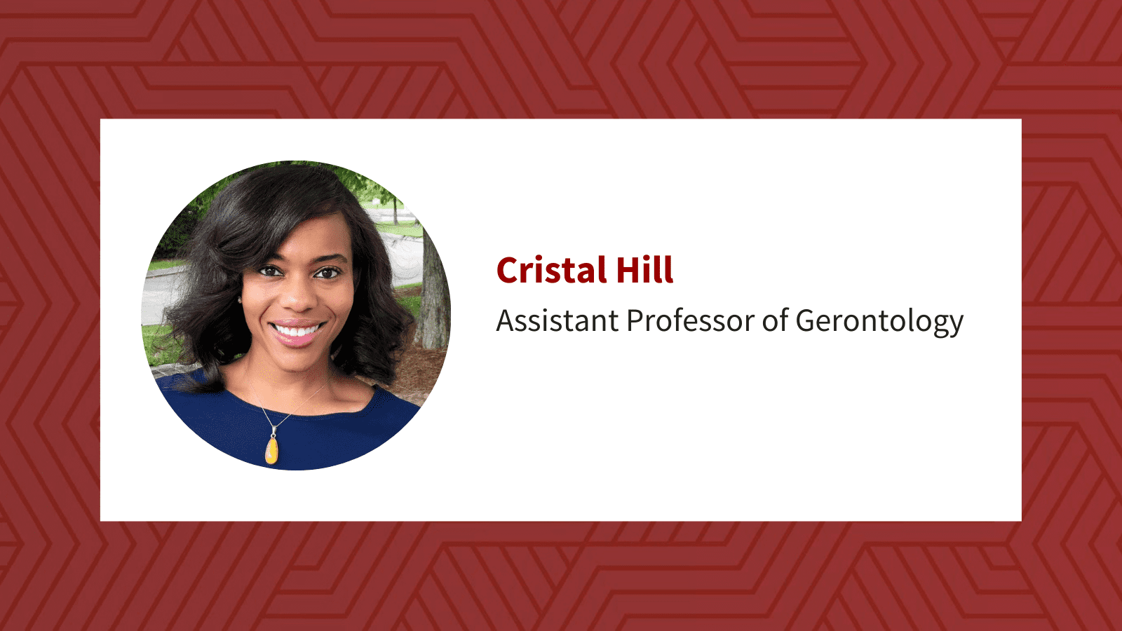 Cristal Hill portrait with name and faculty title