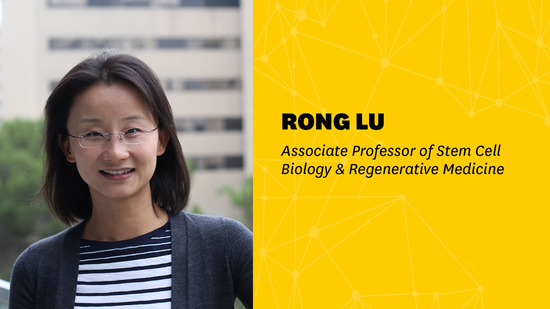 Portrait of Rong Lu with name and faculty title