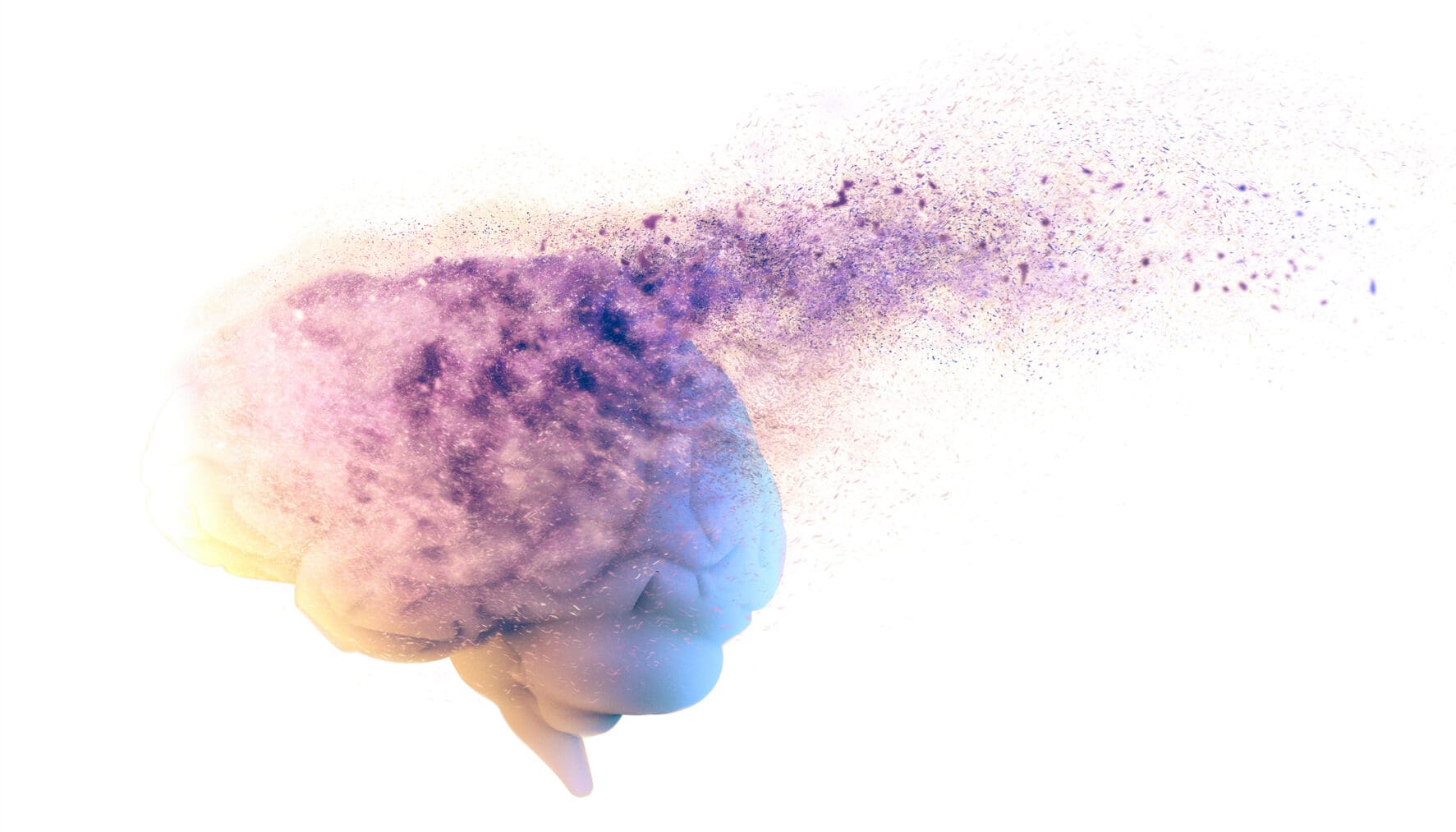 Brain releasing vibrant colored powder