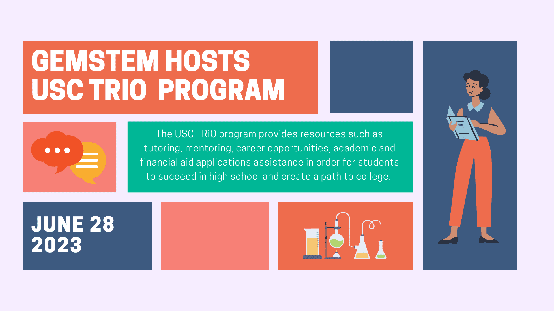 Flyer for GEMSTEM Hosts USC TRiO Program