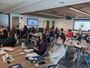 Attendees listen to presentations during California Coalition on Family Caregiving Advocacy Day 2024