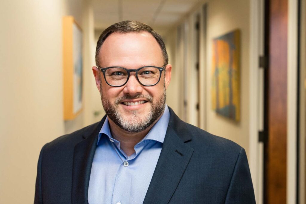 Dan Hutcherson with office hallway in the background