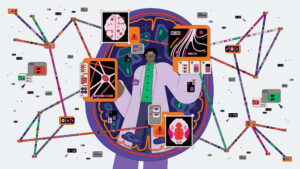 AI and Alzheimers research concept art by Bratislav Milenkovic