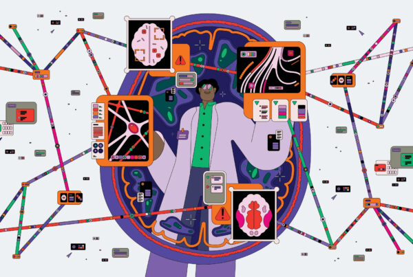 AI and Alzheimers research concept art by Bratislav Milenkovic