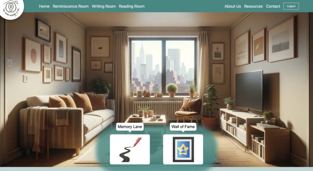 the Living Memory Home for Dementia Care Pairs (LMH-4-DCP) reminiscence room screenshot